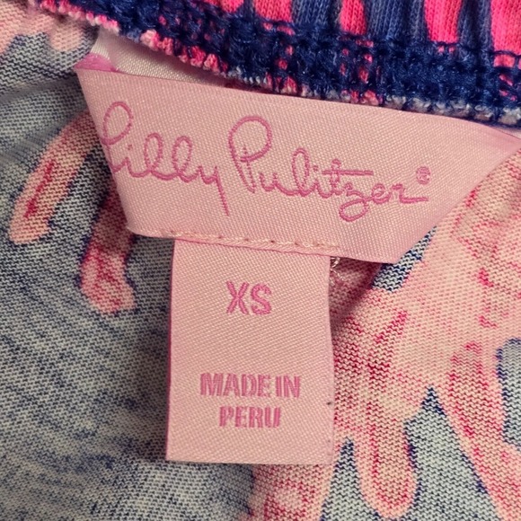 Lilly Pulitzer Windsor Dress Womens XS Blue Pink Giraffe Strapless Mini Beach - Picture 5 of 11